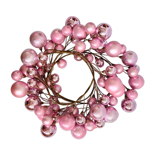 Senmasine 1,8 m lange rosa Kunststoffkugeln, Weihnachtskugeln, Girlanden für Weihnachtsfeier, Heimbüro, Hängedekoration