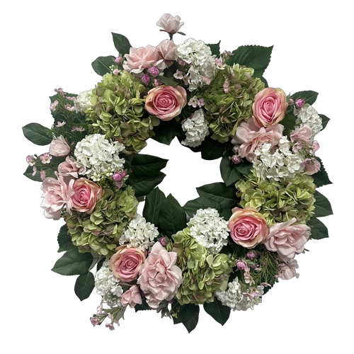 Senmasine ghirlanda di ortensie peonia ghirlande artificiali fiori rosa dalia per la decorazione sospesa a molla della porta d'ingresso