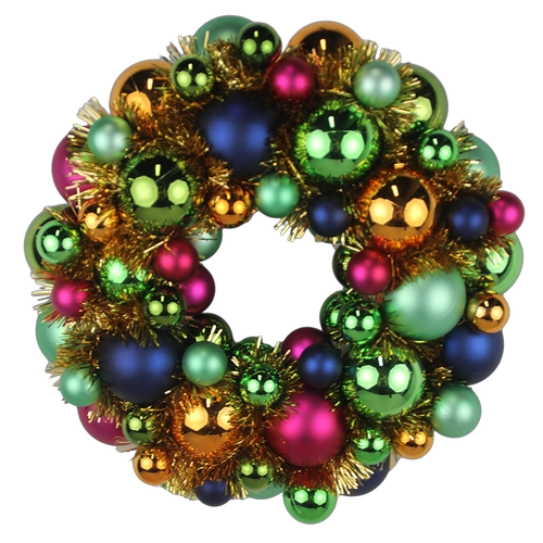 China Senmasine 33cm christmas bauble wreath for front door xmas festival hanging decoration mixed colorful balls manufacturer