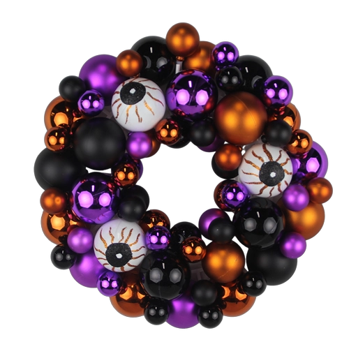 China Senmasine 33cm halloween ball wreath for front door party hanging decoration design eyes baubles manufacturer
