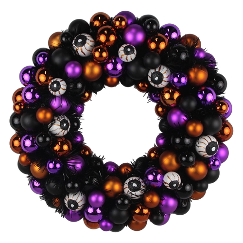 Senmasine 40 cm kerstbalkransen voor Halloween-feest, festivalvakantie, hangende decoratie, metalen basis