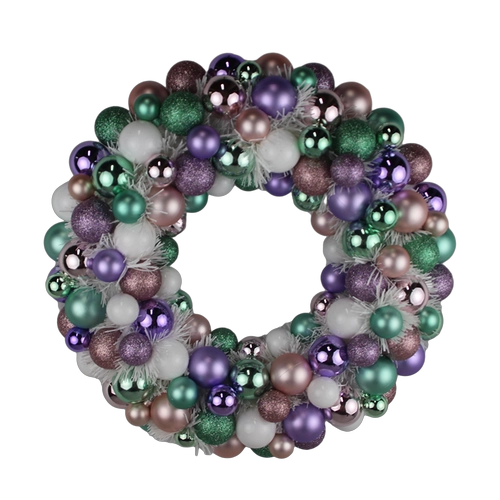 Senmasine 40 cm kleurrijke bal kerstballen krans voor kerstvakantie voordeur xmas hangend decoratief