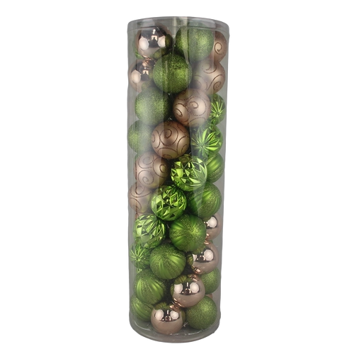 Senmasine conjunto de decoração de bola de natal, 50 peças para casa, decoração suspensa de natal, 60mm, enfeites de champanhe verde