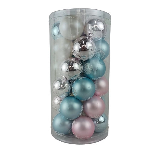 Senmasine 30pcs christmas baubles plastic ball sets 60mm pink silver blue white ornaments xmas decoration gifts