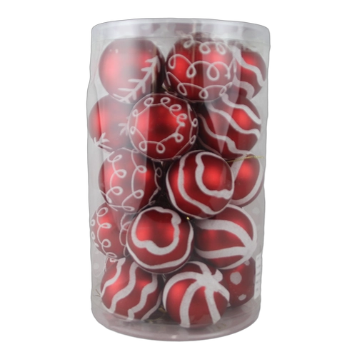 Senmasine 25pcs red christmas ball sets 60mm xmas Paintings ornaments party holiday hanging decoration gifts