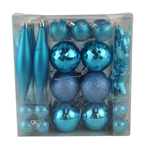 Senmasine 50 peças conjunto de bolas de Natal azul para decoração de festa de feriado de árvore de Natal enfeites pendurados