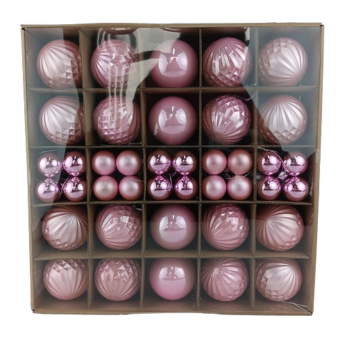 Senmasine Conjunto de 40 peças de bolas de Natal rosa para pendurar em árvore, enfeites inquebráveis, decoração de Natal, presentes