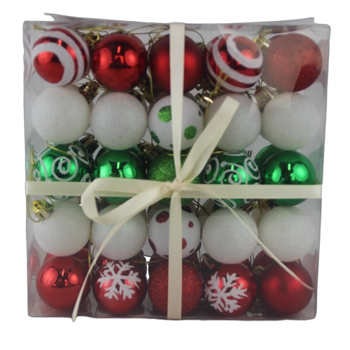 Senmasine 50 peças mini conjuntos de bolas de natal enfeites coloridos pendurados presentes de decoração de feriado de natal