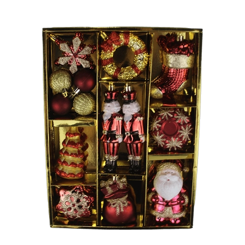 Senmasine shatterproof christmas ornaments for tree hanging xmas decoration red gold soldier snowman gifts
