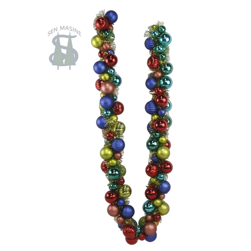Senmasine – guirlandes de boules de 6 pieds avec guirlandes, boules colorées, ornements muraux pour festival de noël, porte d'entrée suspendue