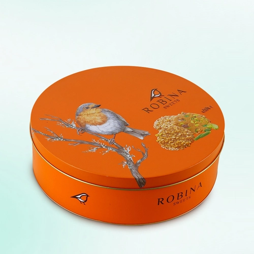 Caja de hojalata de cocineros redondos de grado de alimentos impresos personalizados