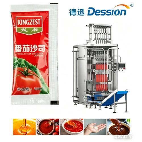 Chine Machine d'emballage de sachets de ketchup à joint multivoie à haute efficacité et à 3 côtés fabricant