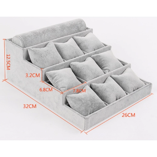 China Custom made soft velvet bangle diaplay tray and watch display exhibitor made in Yadao. manufacturer