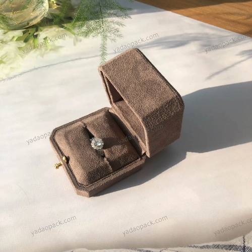 Microfiber covered plastic jewelry button box for luxury diamond packaging