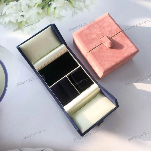 China Yadao Hot Sale Women Girls Earrings Ear Stud Box Organizer Portable Jewelry Storage Case PU Leather Small Travel Jewelry Boxes manufacturer