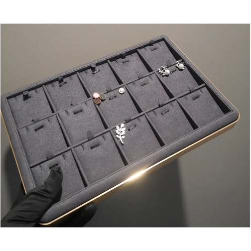 China Yadao Luxury High-end Micofiber Velvet Metal Frame Stackable Pendant Neckace Jewely Trays Stocks manufacturer