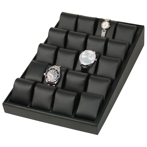 China customize wooden jewelry display tray wooden counter display tray cushion watch display tray manufacturer