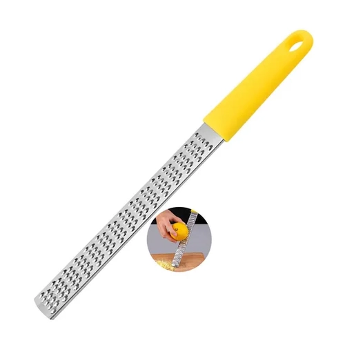 China Handheld Stainless Steel Cheese Grater with Yellow Handle manufacturer