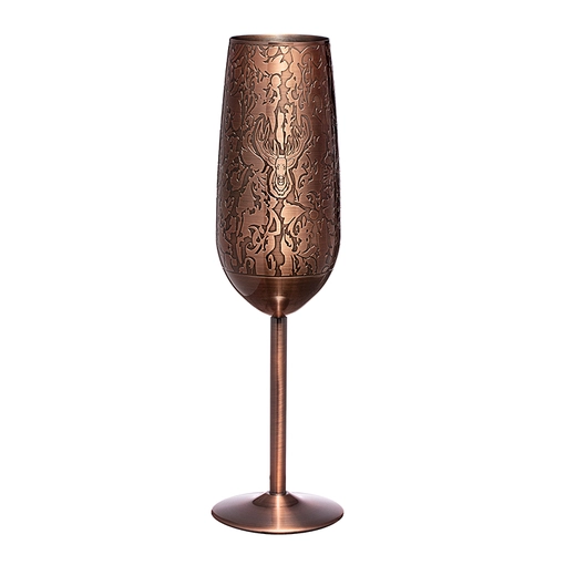 Bicchieri da champagne infrangibili in acciaio inossidabile, coppa da vino in stile barocco color rame da 200 ml