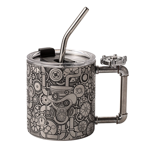 Tazza da viaggio per caffè termica in acciaio inossidabile con design Etch