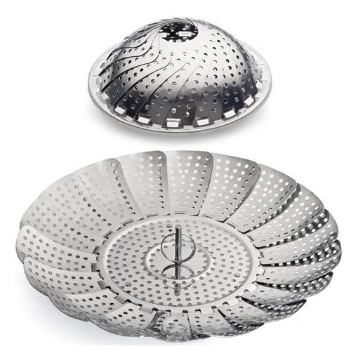 100% de acero inoxidable de alta calidad vegetal Cocina Deluxe Steamer Basket