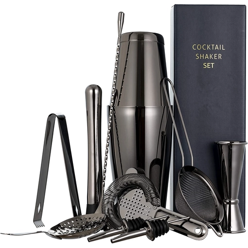 11 Pcs Stainless Steel Bartender Kit Cocktail Shaker Set