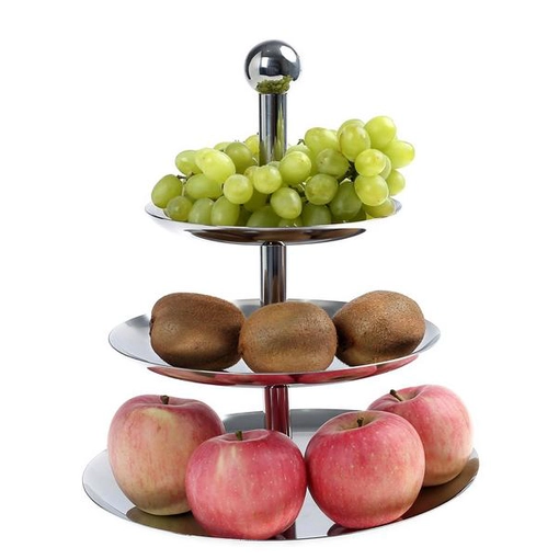 3-Tier acero inoxidable soporte para la porción de caramelo / postre / Queso / Magdalena / Frutas
