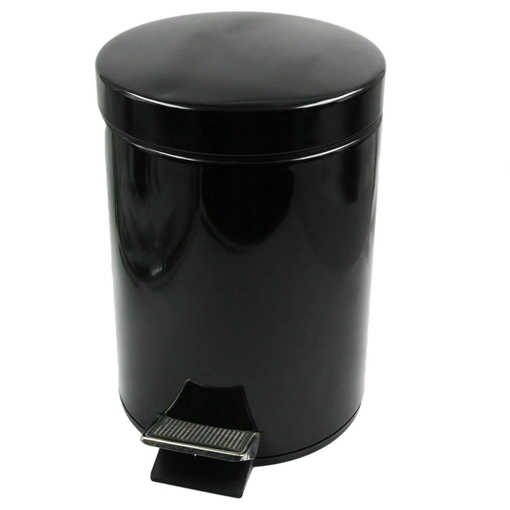 Preto Pedal Lixeira de aço inoxidável Bin pode gastador bin  EB-P02K