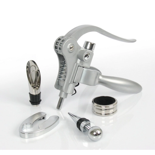 Corkscrew Wine Opener Set In Wood Box stainless steel bar set