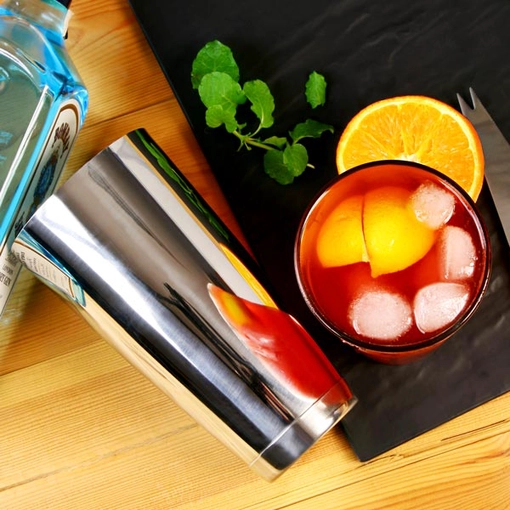 Shaker & conjunto misturador superior do cocktail, aço inoxidável Shaker do cocktail de Boston ajustado
