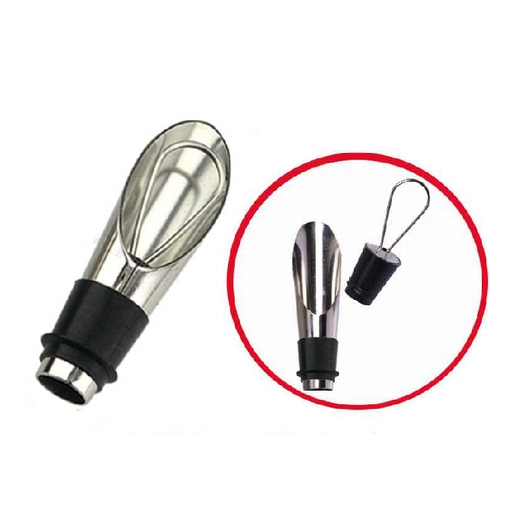 Stainless Steel Wine Funnel Bottle Pourer Dumping Stopper Plug Dripless Bar tools