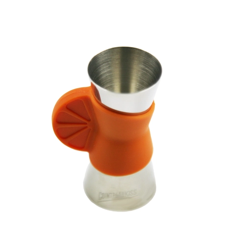 Stainless Steel jigger with Orange Silicon hand grip Durable Bar Measuring Cup Bar tools EB-T21