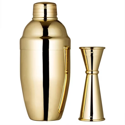 Electroplated Stainless Steel Cobbler Shaker and Jigger Set