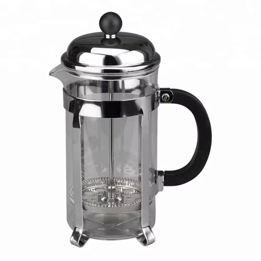 Borosilicate Glass French Press Coffee Maker with Stainless Steel Frame