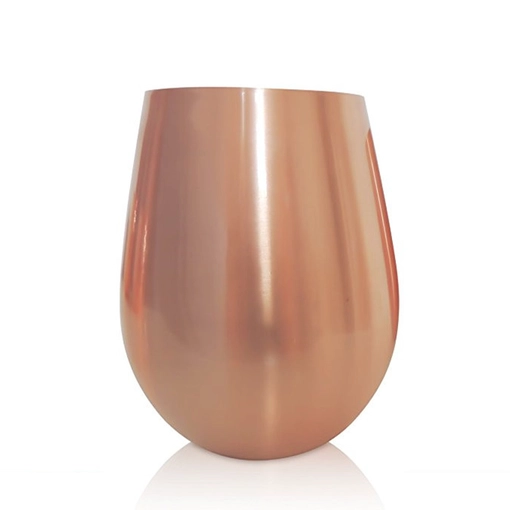 Custom Logo Gold Stainless Steel Stemless Wine Glass