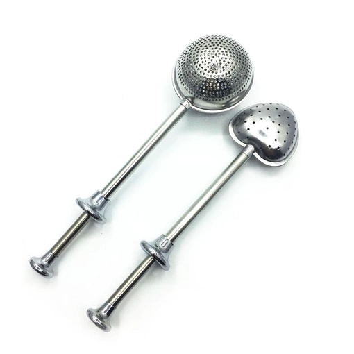 Long-Handled Teesieb Teefilter Round Ball und Heart Shaped Pack of2