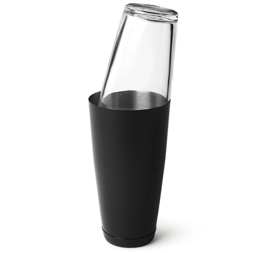 Boston Shaker nero con vetro