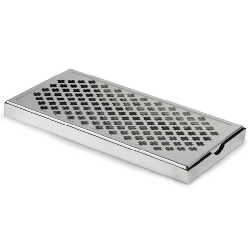 Bandeja de goteo rectangular con barra de acero inoxidable