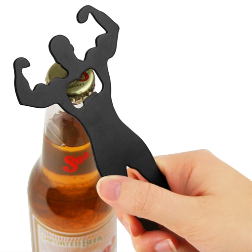 Abrebotellas de acero inoxidable con forma de hombre