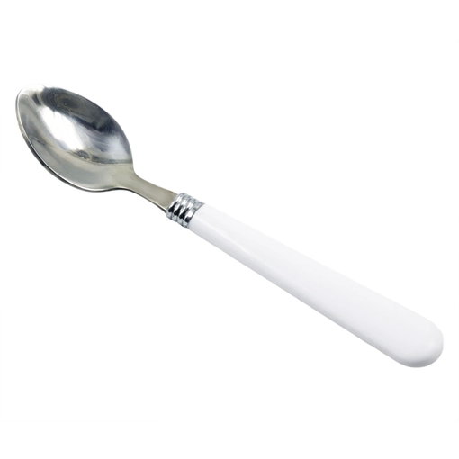 Soupe en acier inoxydable cuillère cuillère repas avec poignée blanc EB-TW62