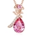 China Rosa flor colar fêmea elemento de luxo cristal pingente cadeia de cadeia de jóias fábrica por atacado na1 fabricante