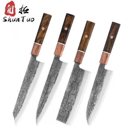 China Luxury 4pc Stainless Steel Knife Set with Hand-Forged Craftsmanship and Elegant Handles manufacturer