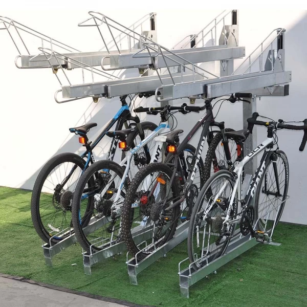 China Outdoor Double Stacked Bike Rack on Campus Parking manufacturer