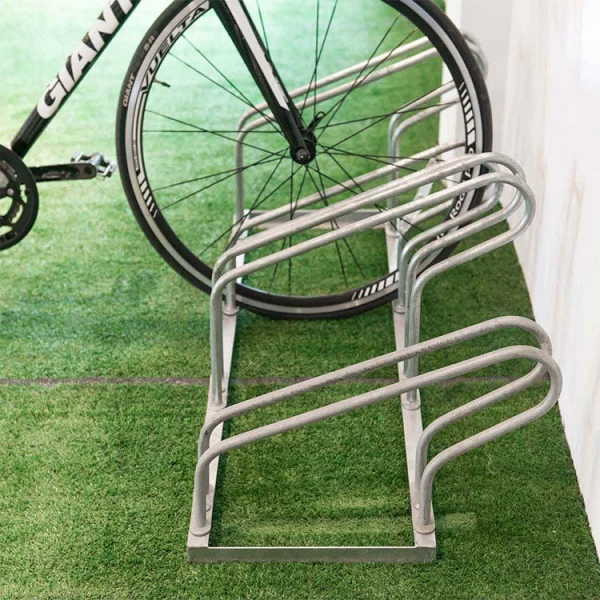 China Traffic line Lo-hoop bicycle rack / compact flat pack 4 bike rack galvanized manufacturer