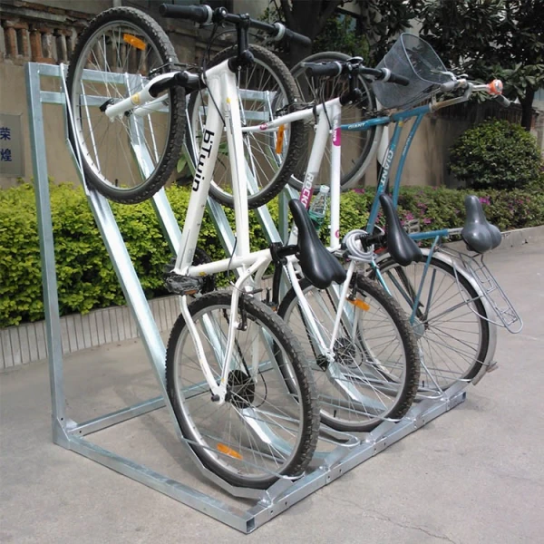 China Galvanized Steel Semi Vertical Bike Rack manufacturer
