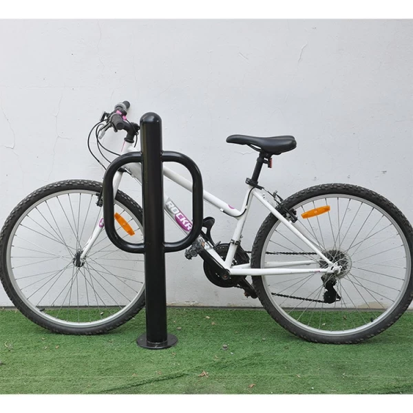 China Double Ear Post Bollard Bicycle Rack manufacturer