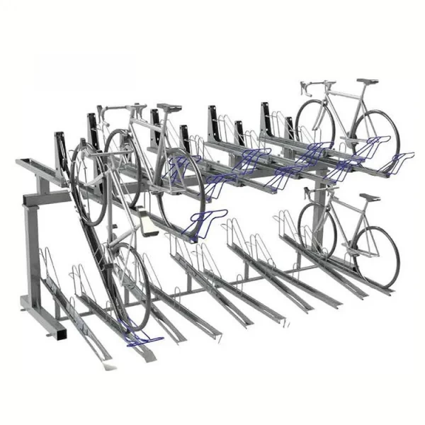 China Vertical Lift Two Tier Bicycle Parking Racks Stand manufacturer
