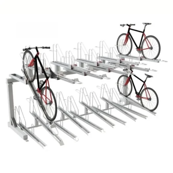 China Verticale lift Twee lagen fietsenrekken staan fabrikant