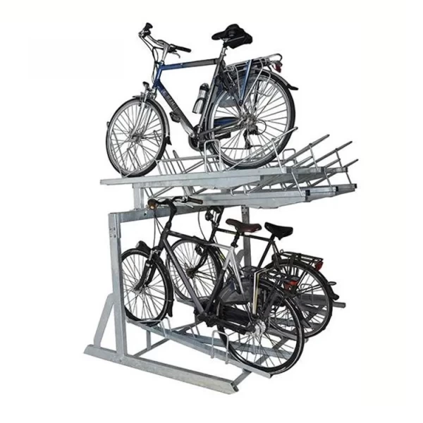 China Suporte de rack de estacionamento para bicicletas de duas camadas com elevador vertical fabricante