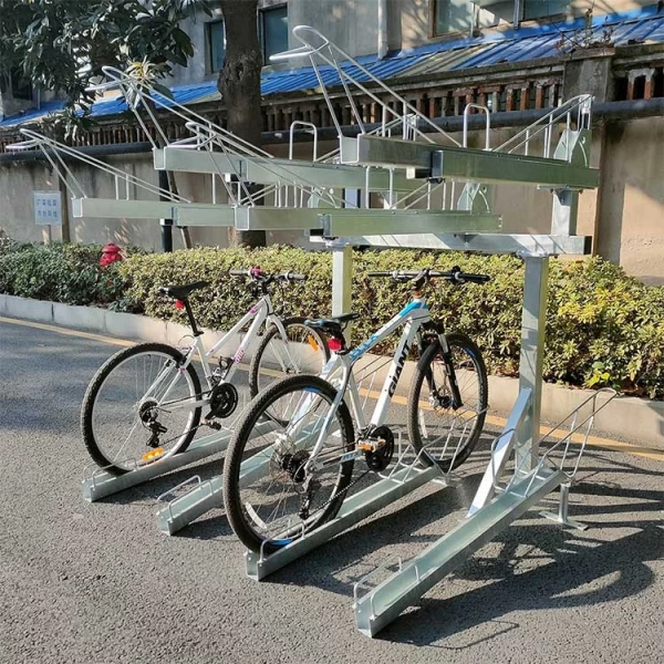 China Commercial Outdoor Two Tier Parking Bike Rack manufacturer
